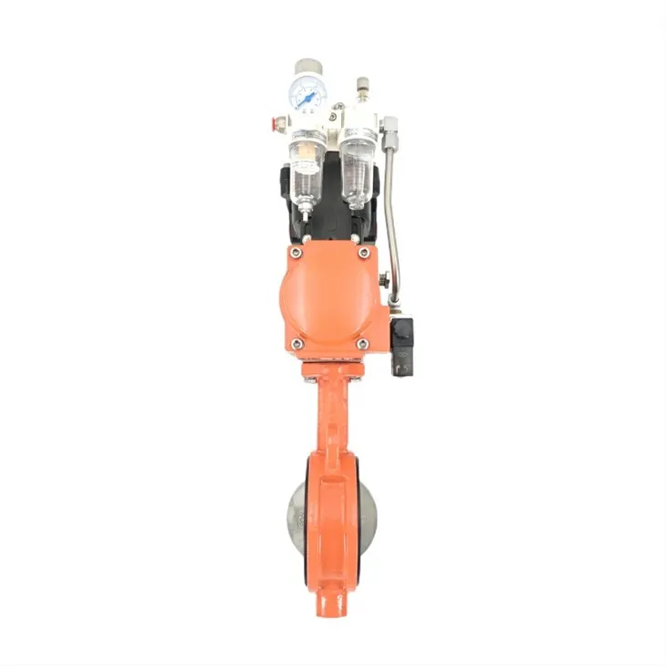 Soft Back Single Acting Pneumatic Clamp Butterfly Valve
