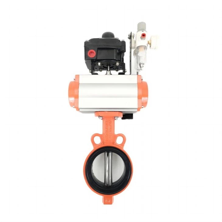 Soft Back Single Acting Pneumatic Clamp Butterfly Valve